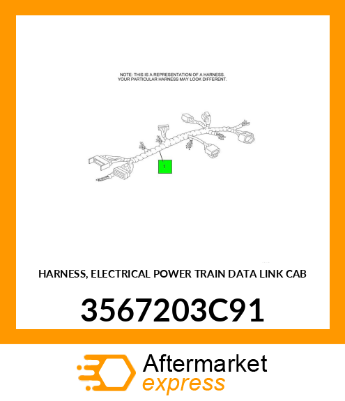 HARNESS, ELECTRICAL POWER TRAIN DATA LINK CAB 3567203C91