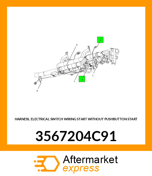 HARNESS, ELECTRICAL SWITCH WIRING START WITHOUT PUSHBUTTON START 3567204C91