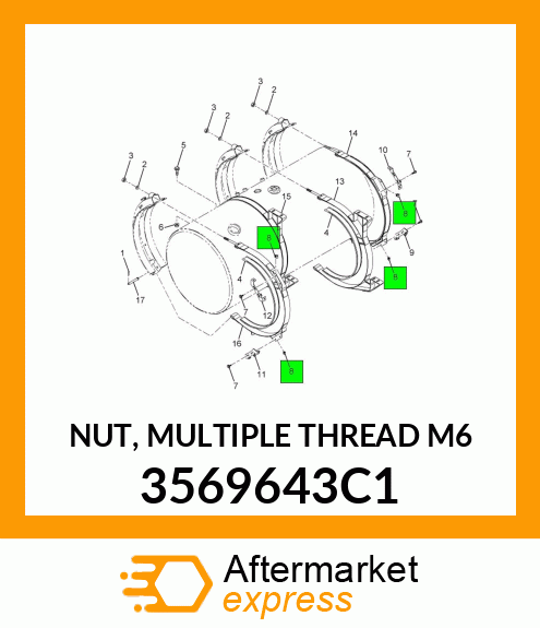 NUT, MULTIPLE THREAD M6 3569643C1