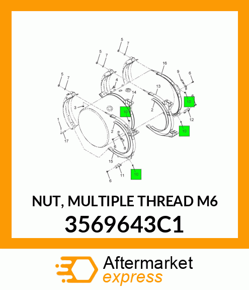 NUT, MULTIPLE THREAD M6 3569643C1