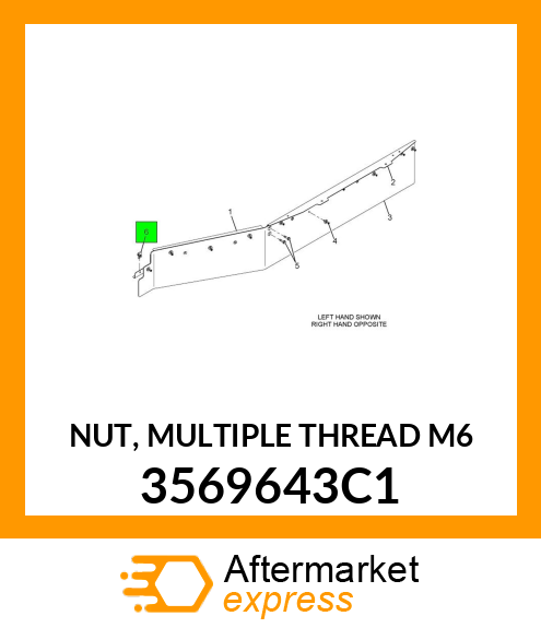 NUT, MULTIPLE THREAD M6 3569643C1