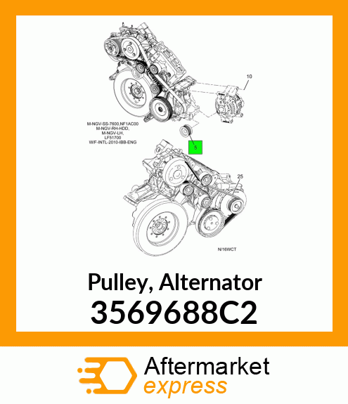 Pulley, Alternator 3569688C2