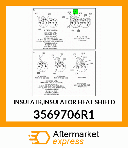 INSULATR,INSULATOR HEAT SHIELD 3569706R1