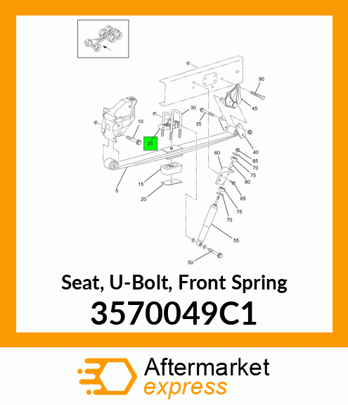 Seat, U-Bolt, Front Spring 3570049C1