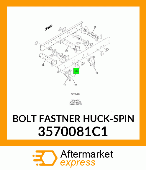 BOLT FASTNER HUCK-SPIN 3570081C1