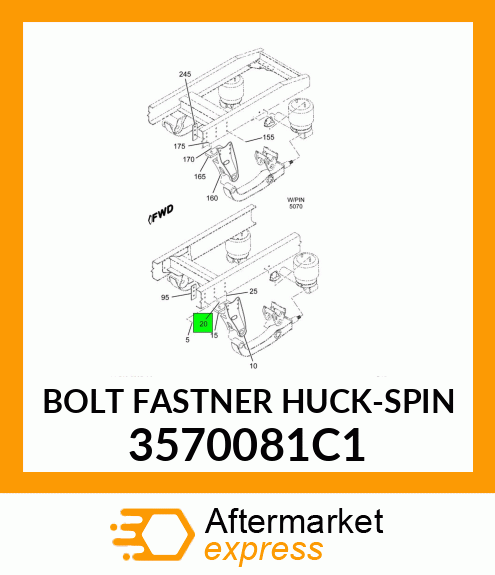 BOLT FASTNER HUCK-SPIN 3570081C1