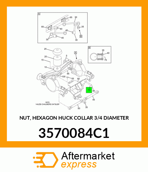 NUT, HEXAGON HUCK COLLAR 3/4" DIAMETER 3570084C1