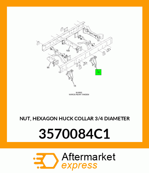 NUT, HEXAGON HUCK COLLAR 3/4" DIAMETER 3570084C1