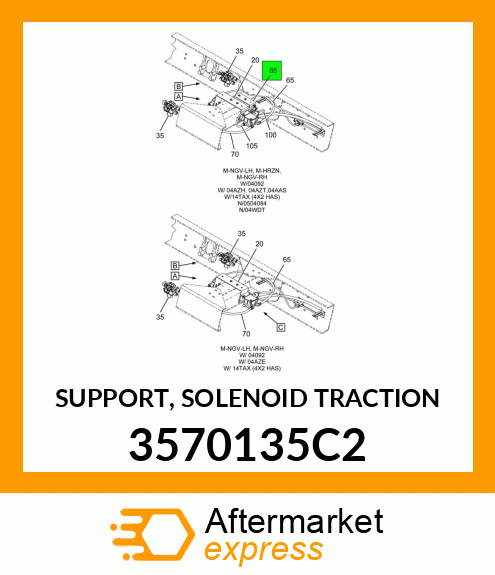 SUPPORT, SOLENOID TRACTION 3570135C2