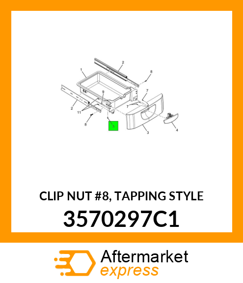 CLIP NUT #8, TAPPING STYLE 3570297C1