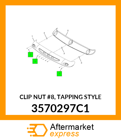 CLIP NUT #8, TAPPING STYLE 3570297C1