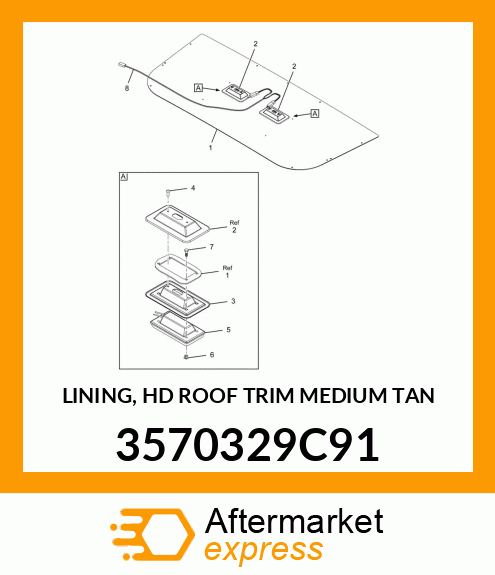 LINING, HD ROOF TRIM MEDIUM TAN 3570329C91