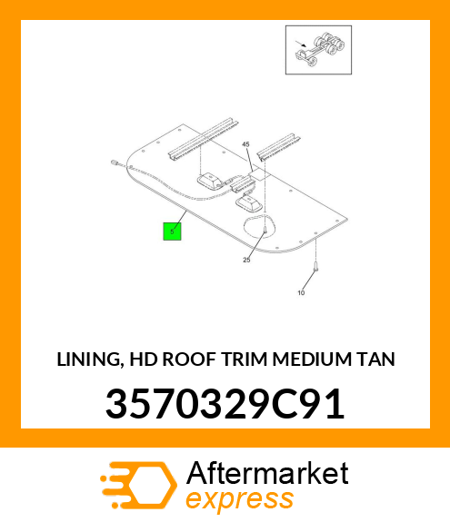 LINING, HD ROOF TRIM MEDIUM TAN 3570329C91