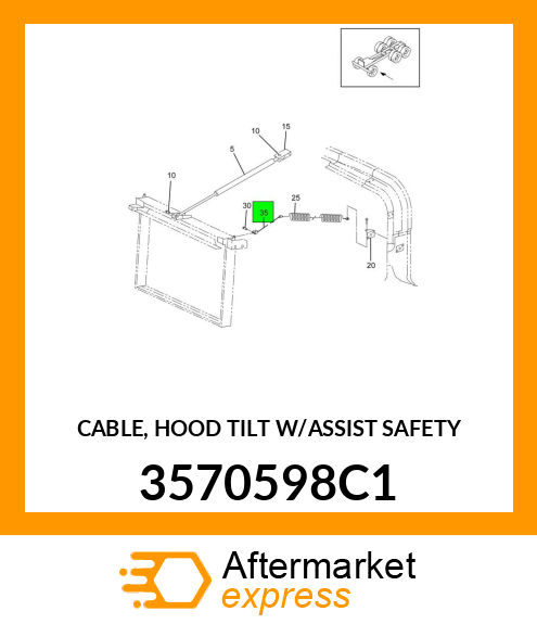 CABLE, HOOD TILT W/ASSIST SAFETY 3570598C1