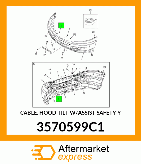 CABLE, HOOD TILT W/ASSIST SAFETY Y 3570599C1