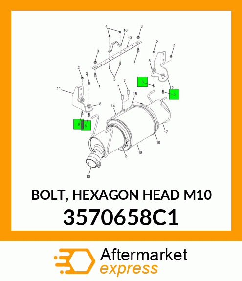 BOLT, HEXAGON HEAD M10 3570658C1