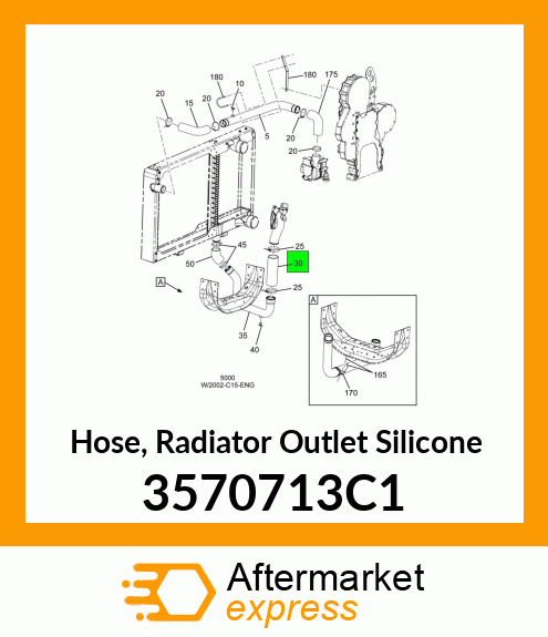 Hose, Radiator Outlet Silicone 3570713C1