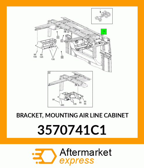 BRACKET, MOUNTING AIR LINE CABINET 3570741C1