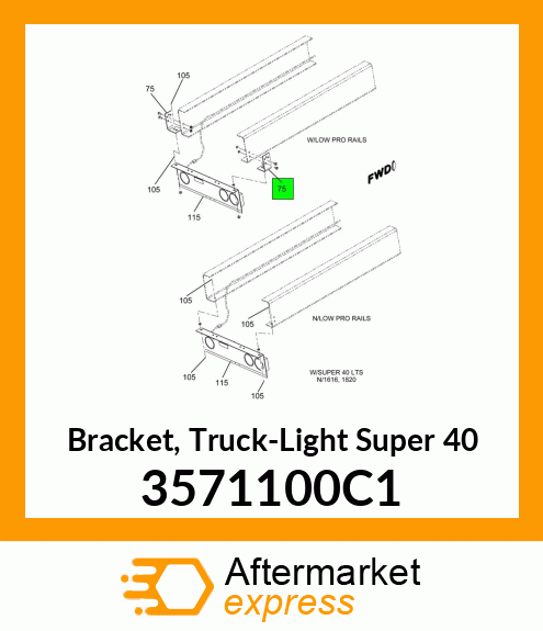Bracket, Truck-Light Super 40 3571100C1