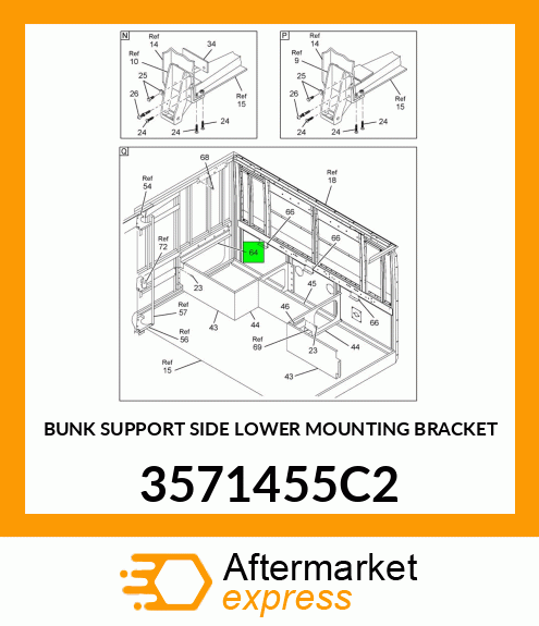 BUNK SUPPORT SIDE LOWER MOUNTING BRACKET 3571455C2