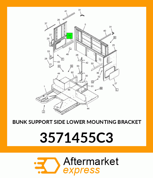 BUNK SUPPORT SIDE LOWER MOUNTING BRACKET 3571455C3