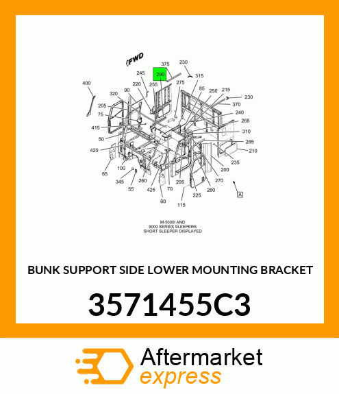 BUNK SUPPORT SIDE LOWER MOUNTING BRACKET 3571455C3