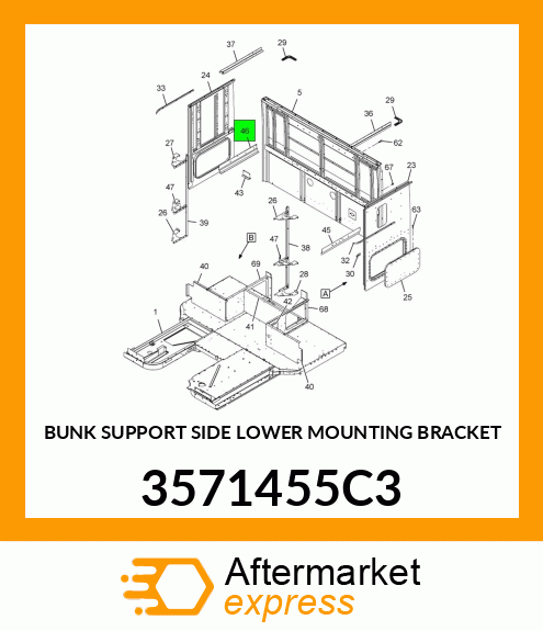 BUNK SUPPORT SIDE LOWER MOUNTING BRACKET 3571455C3