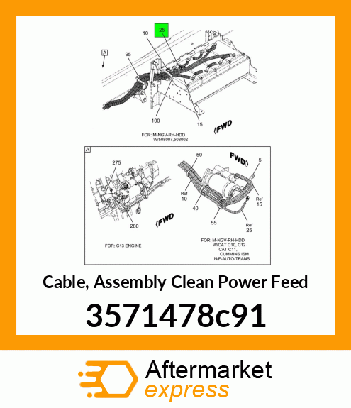 Cable, Assembly Clean Power Feed 3571478c91