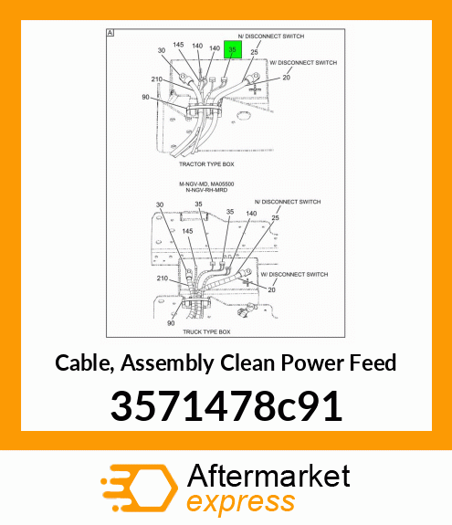 Cable, Assembly Clean Power Feed 3571478c91