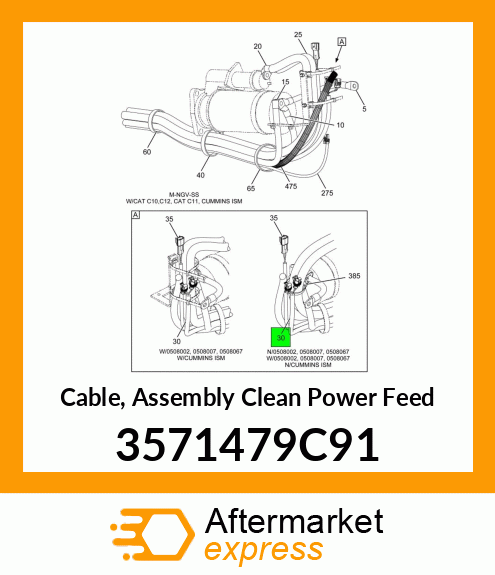 Cable, Assembly Clean Power Feed 3571479C91