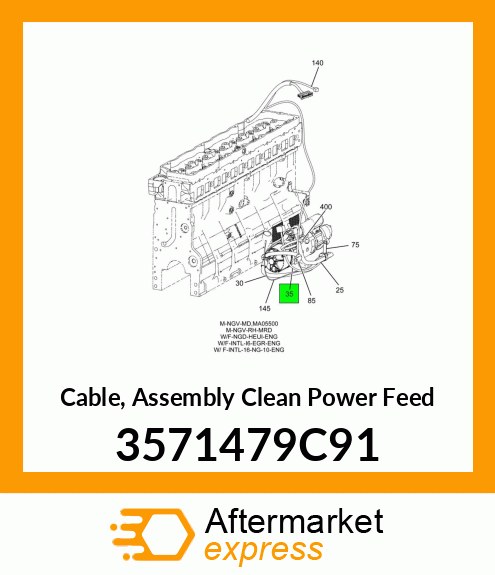 Cable, Assembly Clean Power Feed 3571479C91