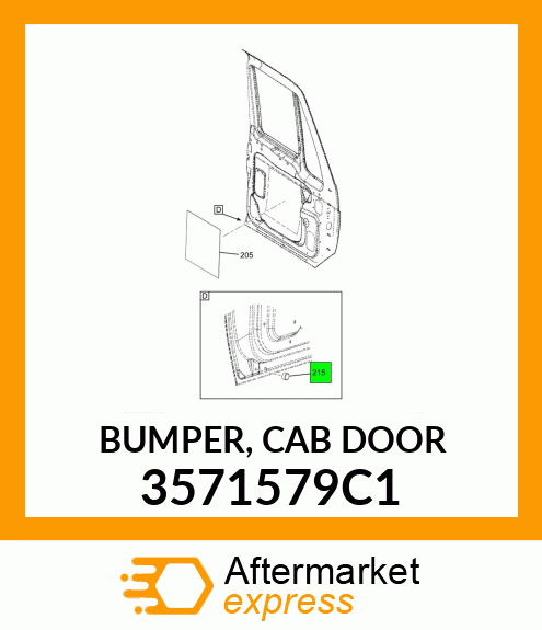 BUMPER, CAB DOOR 3571579C1