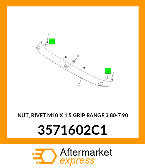 NUT, RIVET M10 X 1.5 GRIP RANGE 3.80-7.90 3571602C1