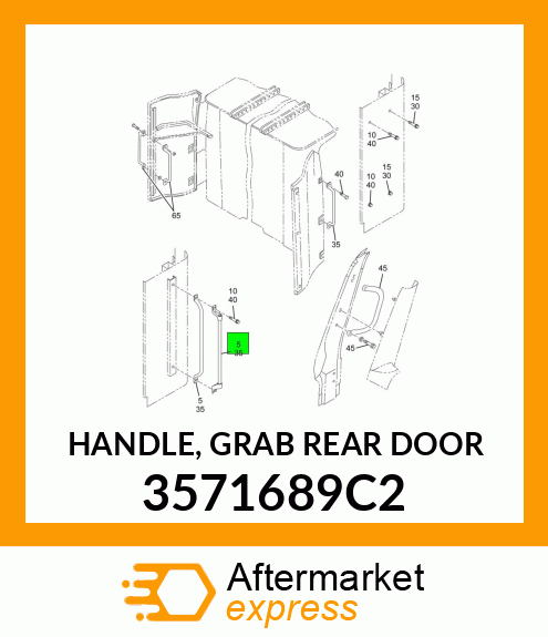 HANDLE, GRAB REAR DOOR 3571689C2