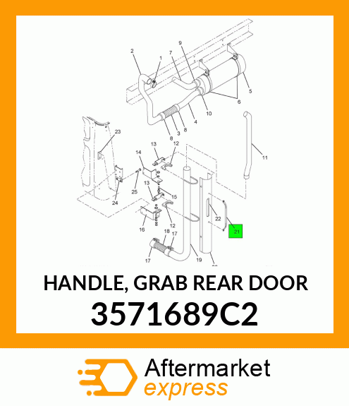HANDLE, GRAB REAR DOOR 3571689C2