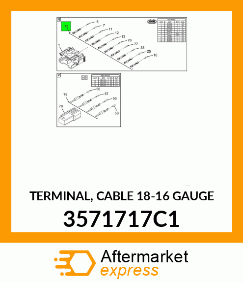 TERMINAL, CABLE 18-16 GAUGE 3571717C1