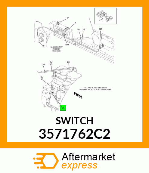 SWITCH, SPECIAL PRESSURE WITH SEAL 3571762C2