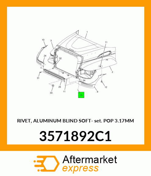 RIVET, ALUMINUM BLIND SOFT- SET POP 3.17MM 3571892C1