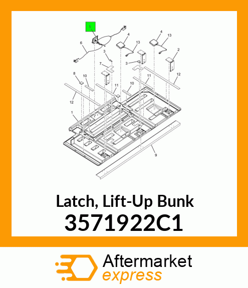 Latch, Lift-Up Bunk 3571922C1