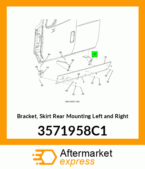 Bracket, Skirt Rear Mounting Left and Right 3571958C1