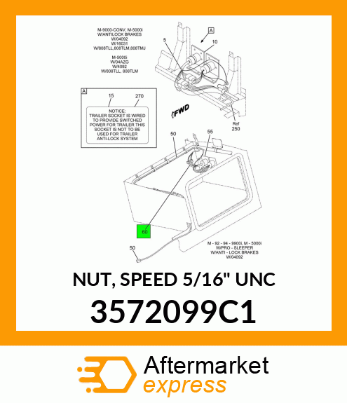 NUT, SPEED 5/16" UNC 3572099C1