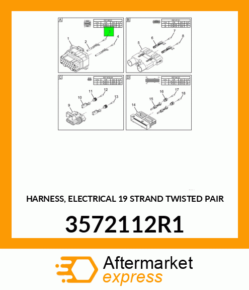 HARNESS, ELECTRICAL 19 STRAND TWISTED PAIR 3572112R1