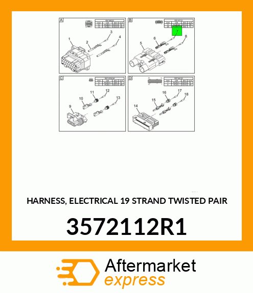 HARNESS, ELECTRICAL 19 STRAND TWISTED PAIR 3572112R1