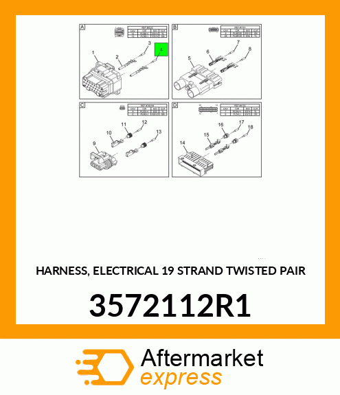 HARNESS, ELECTRICAL 19 STRAND TWISTED PAIR 3572112R1