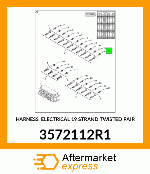 HARNESS, ELECTRICAL 19 STRAND TWISTED PAIR 3572112R1