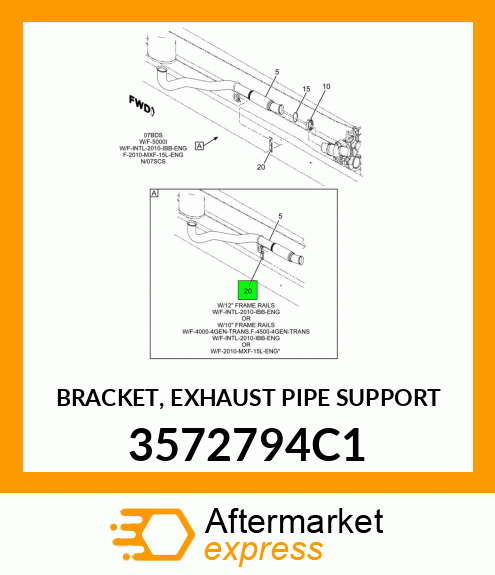 BRACKET, EXHAUST PIPE SUPPORT 3572794C1