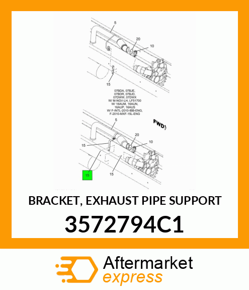 BRACKET, EXHAUST PIPE SUPPORT 3572794C1