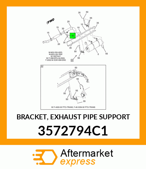 BRACKET, EXHAUST PIPE SUPPORT 3572794C1