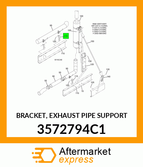 BRACKET, EXHAUST PIPE SUPPORT 3572794C1