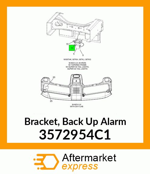 Bracket, Back Up Alarm 3572954C1